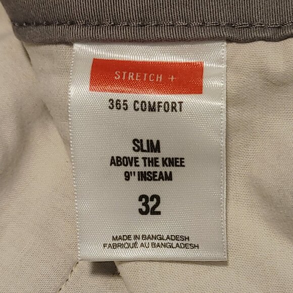 Grey Express Flat Front Slim Fit Stretch+ Chino Shorts 32" Waist x 9" Inseam - Picture 3 of 7